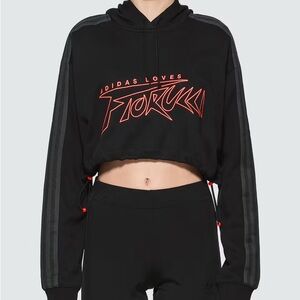 Adidas FIORUCCI Black Cropped Hoodie